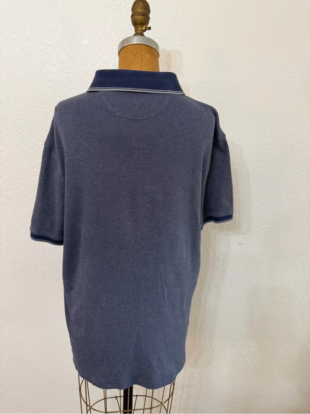 Banana Republic Classic Navy Polo Shirt with Contrast Trim Size L Faded Style
